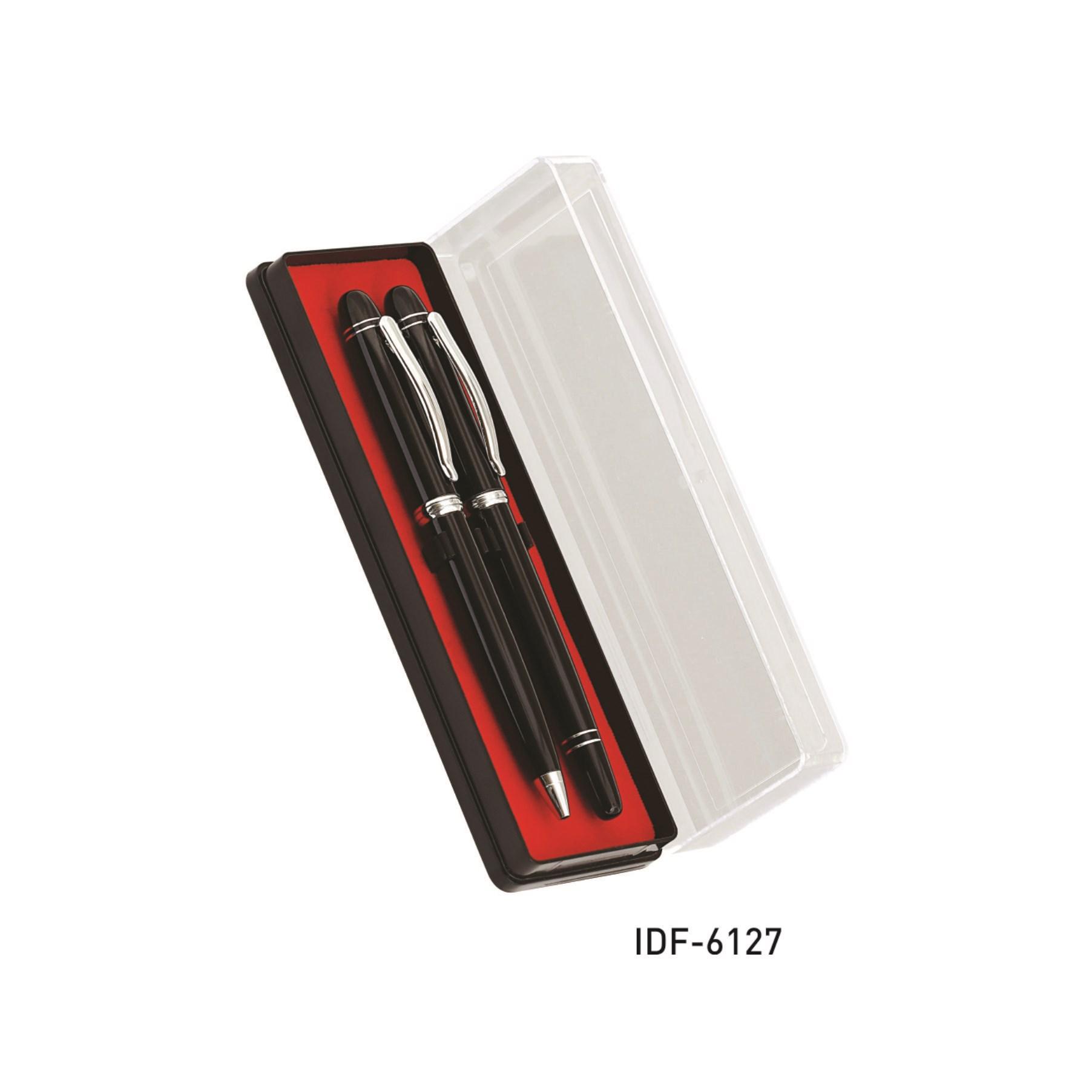 Set Of Two Black With Silver Pens