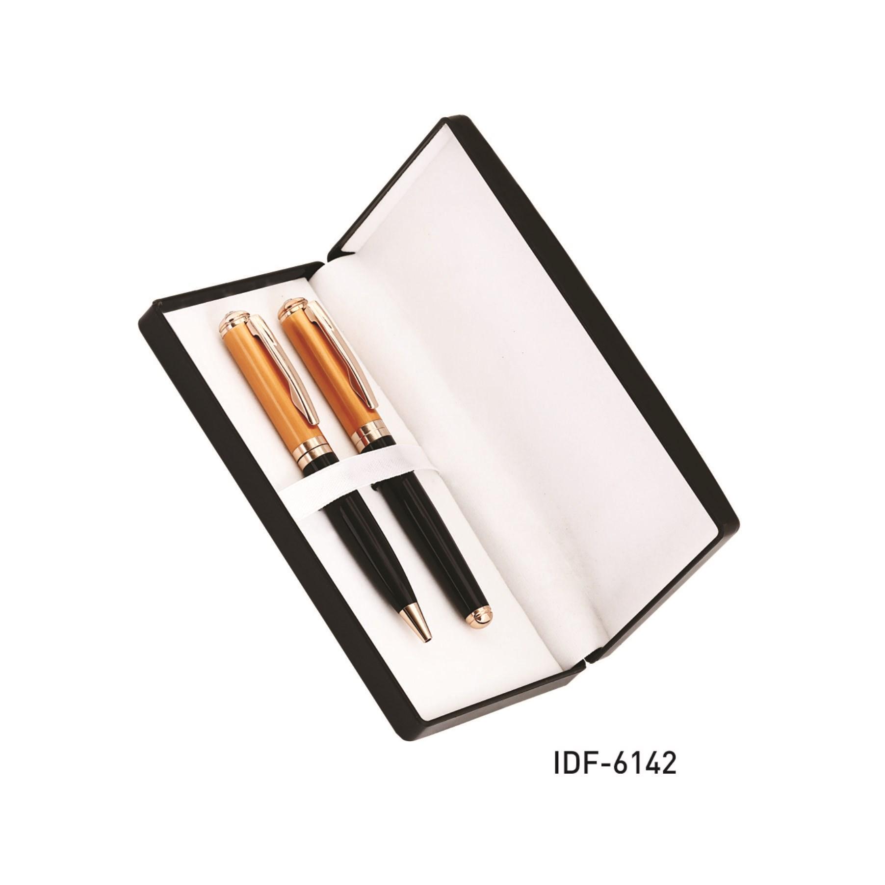 Set Of Two Orange Black Pens