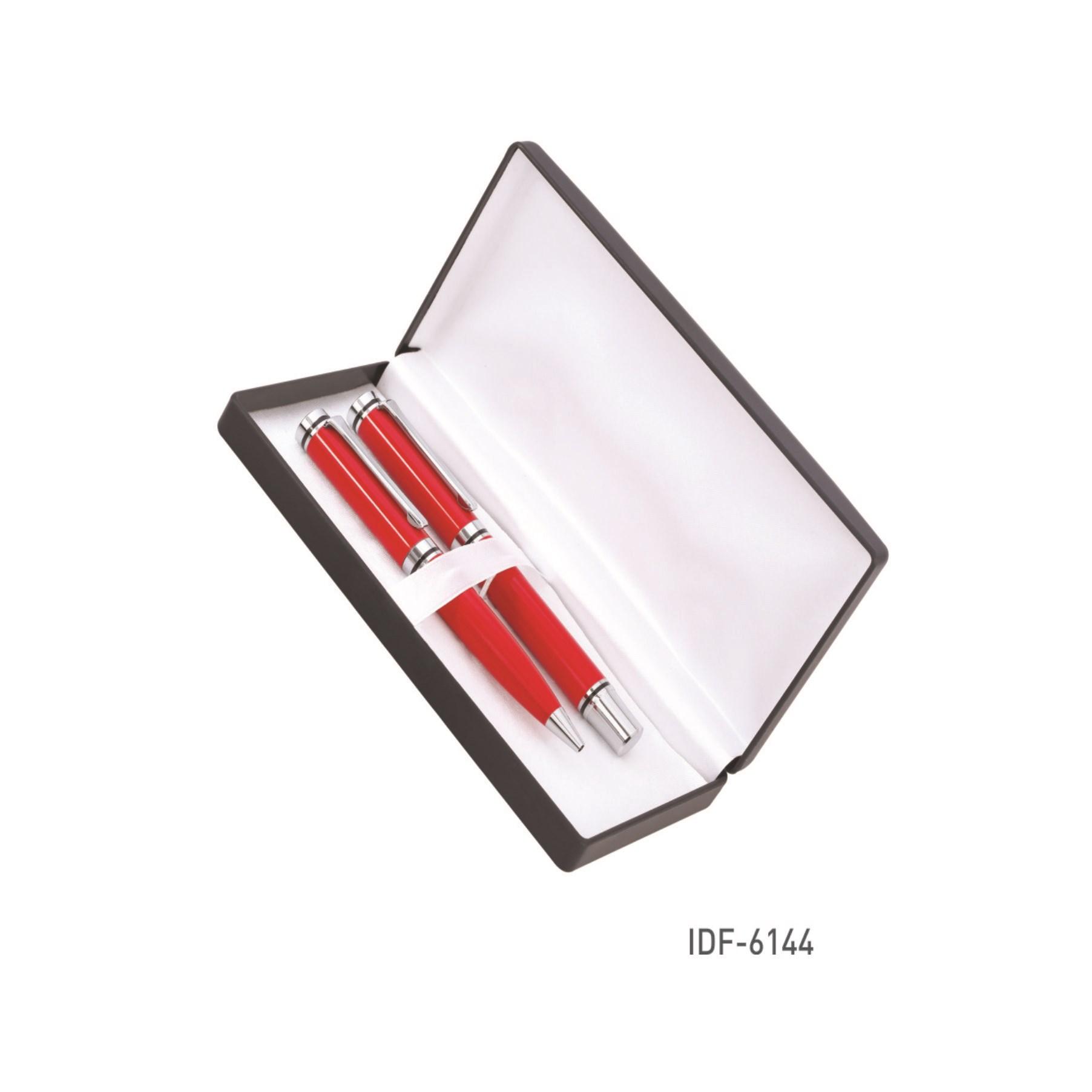 Set Of Two Red Pens With Silver