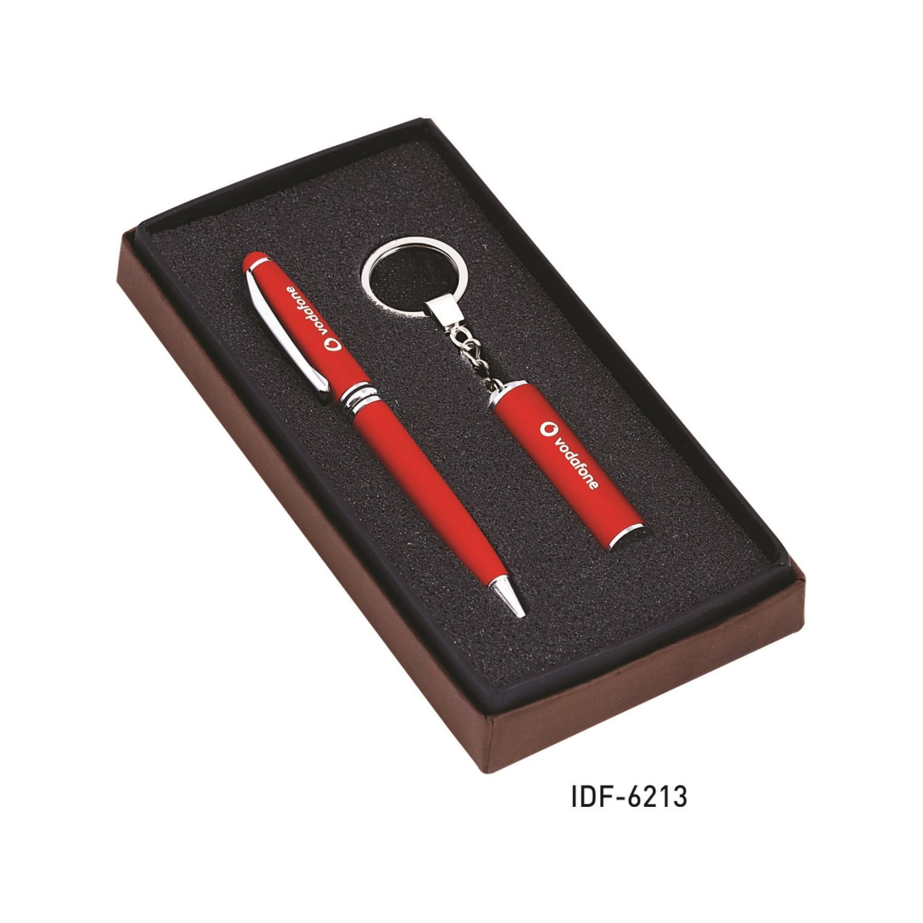 Gift Set Of Red Pen With Keychain