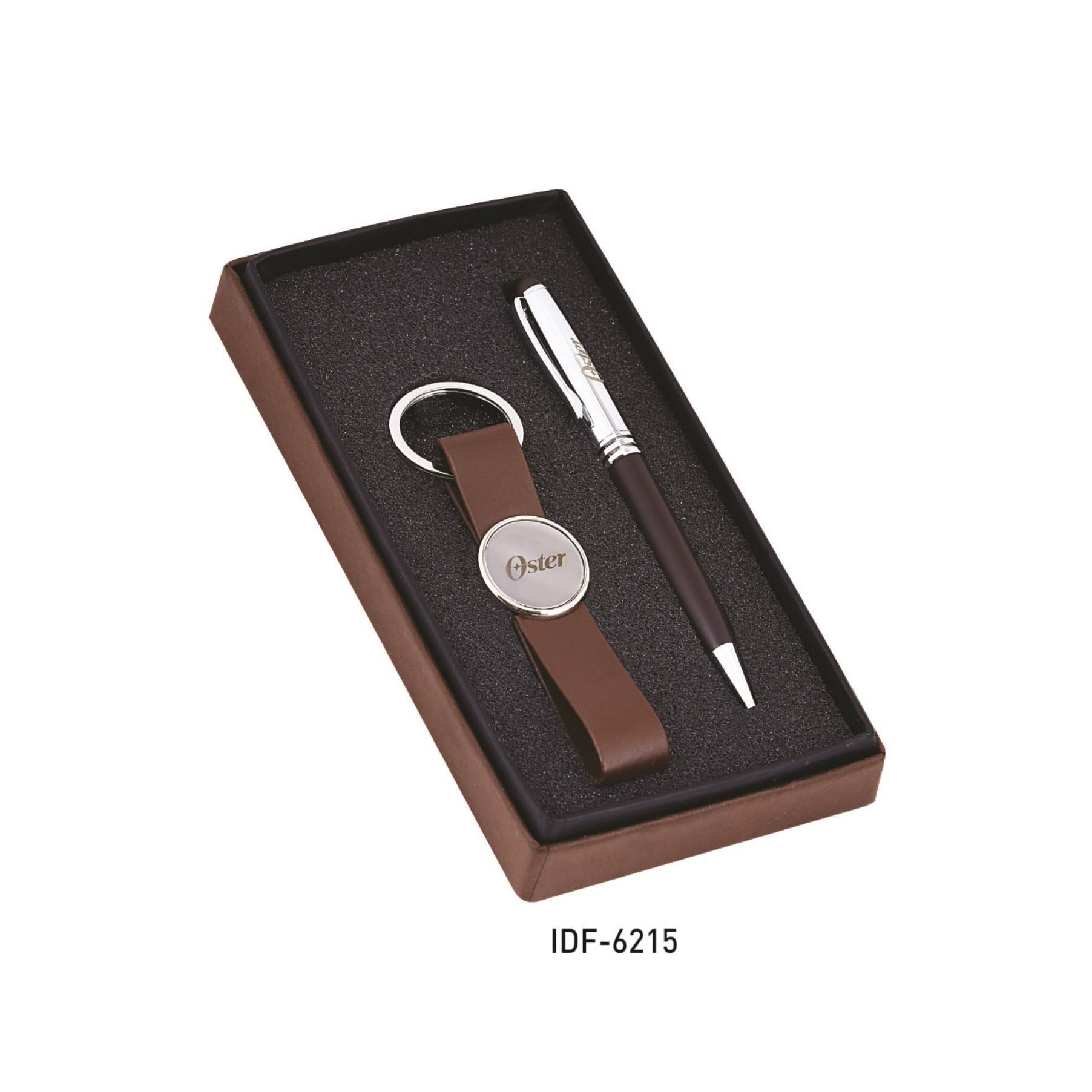 Gift Set Of Dark Brown Pen  And Keychain