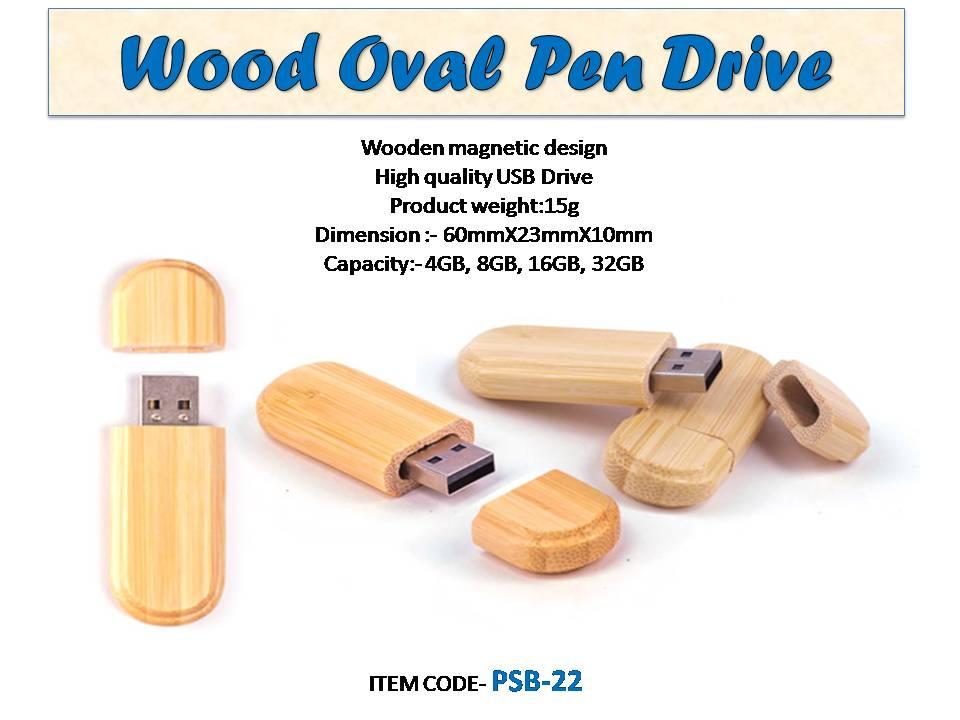 Wood Oval Pendrive