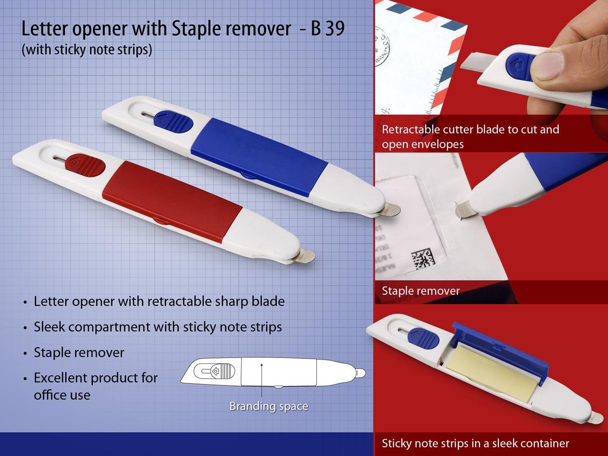 Letter Opener With Staple Remover