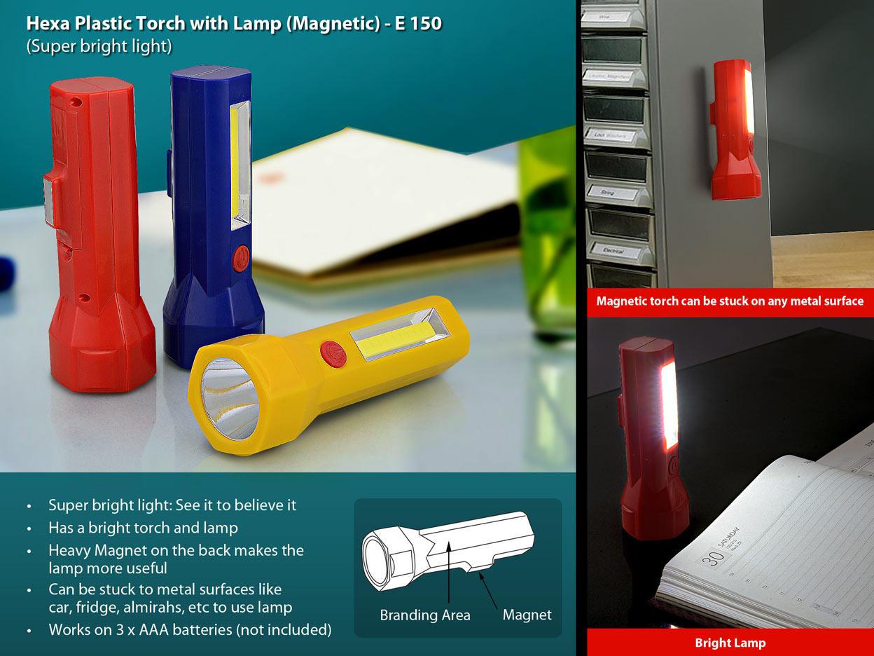 Hexa Plastic Torch with Lamp