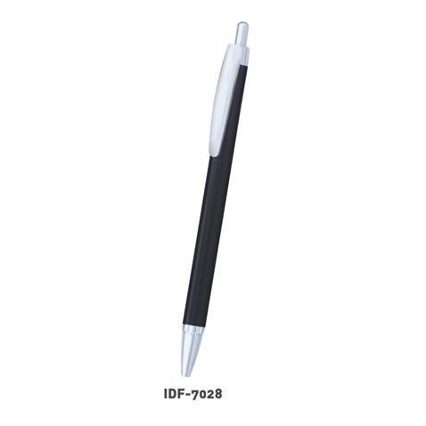 Plastic Dark Grey With White Clickable Pen