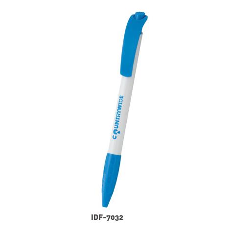 Plastic Blue Cap Clickable Pen