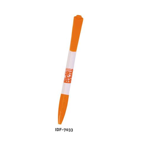 Plastic Orange Cap Clickable Pen