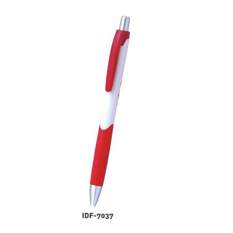 Plastic Orange With Silver Clickable Pen