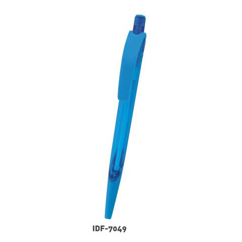 Plastic Blue Transparent Clickable Pen