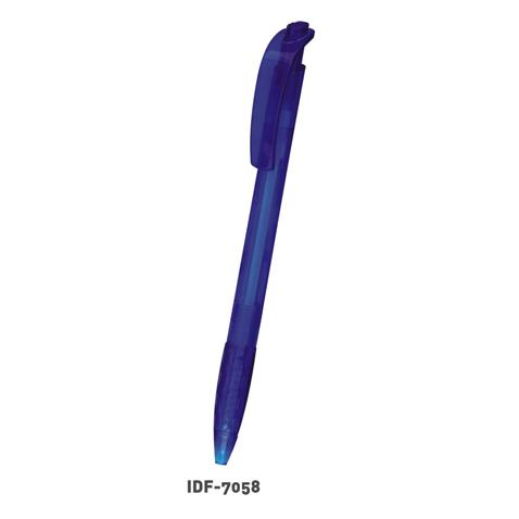 Plastic Blue Transparent Clickable Pen