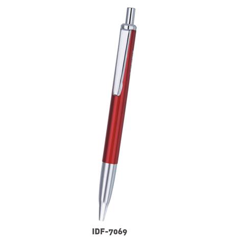 Red With Silver Tip Clickable Pen
