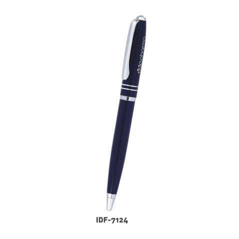 Dark Blue With Silver Stripe Metal Pen