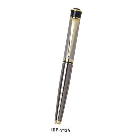 Brown With Gold Torch Shape Metal Pen