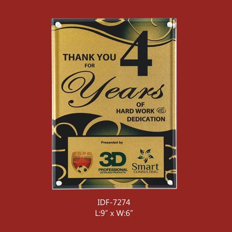 Acrylic For Hardwork & Dedication