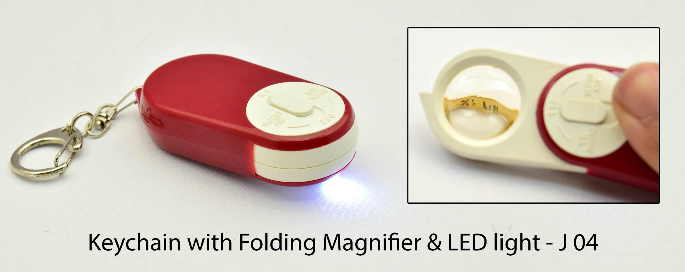 Keychain With Folding Magnifier