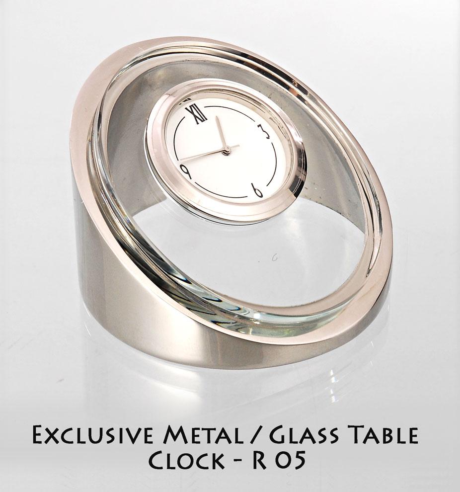 Exclusive Metal / Glass Table Clock