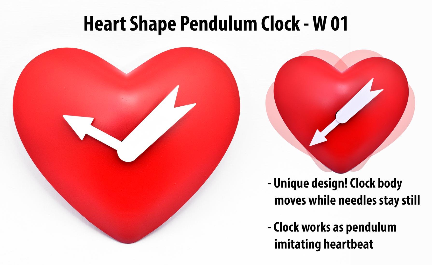 Heart Shape Pendulum Clock
